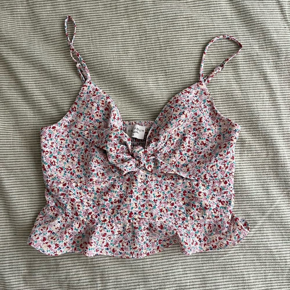 Dress Forum Floral Tie Front Tank Top